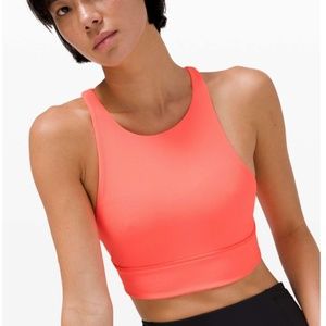 NWOT Lululemon Energy Bra High Neck Long Line Rib Sunset Size 8